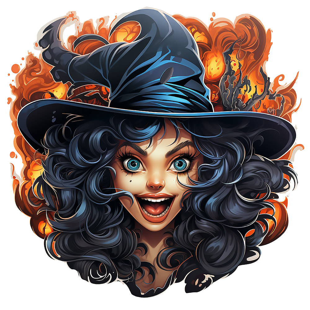 Halloween Sticker Young Witch